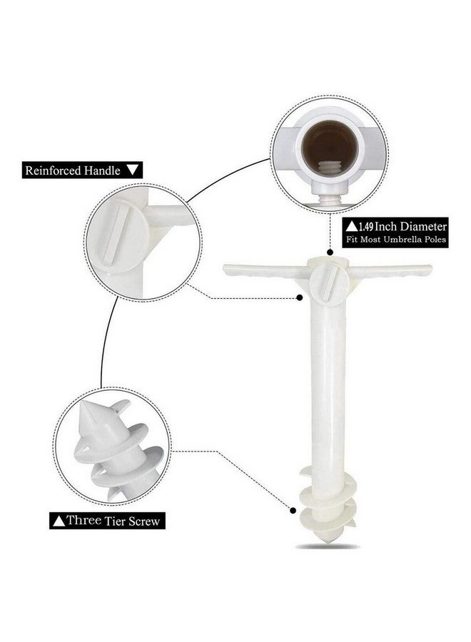 TWT Strong Windproof Plastic Anchor for Beach Parasol White 42 x 24 cm UA2106 - Image 5